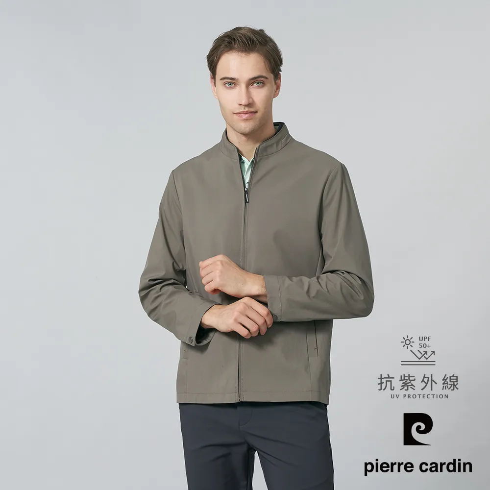 【pierre cardin皮爾卡登】男裝 休閒立領暗格紋薄夾克外套-橄欖綠 (5235664-47) 歷史價格詳細信息