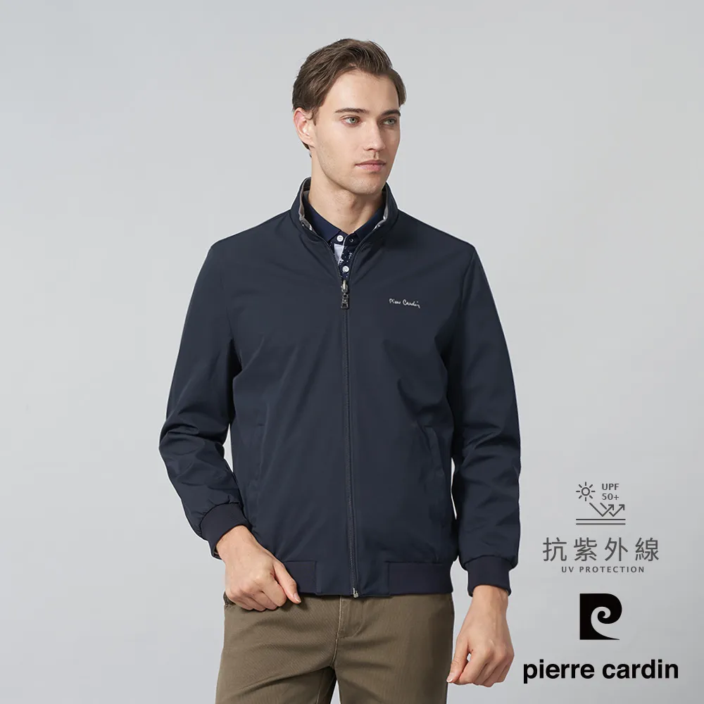 【pierre cardin皮爾卡登】男裝 休閒立領暗格紋薄夾克外套-橄欖綠 (5235664-47) 歷史價格詳細信息