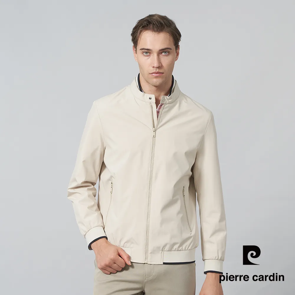 【pierre cardin皮爾卡登】男裝 休閒立領暗格紋薄夾克外套-橄欖綠 (5235664-47) 歷史價格詳細信息