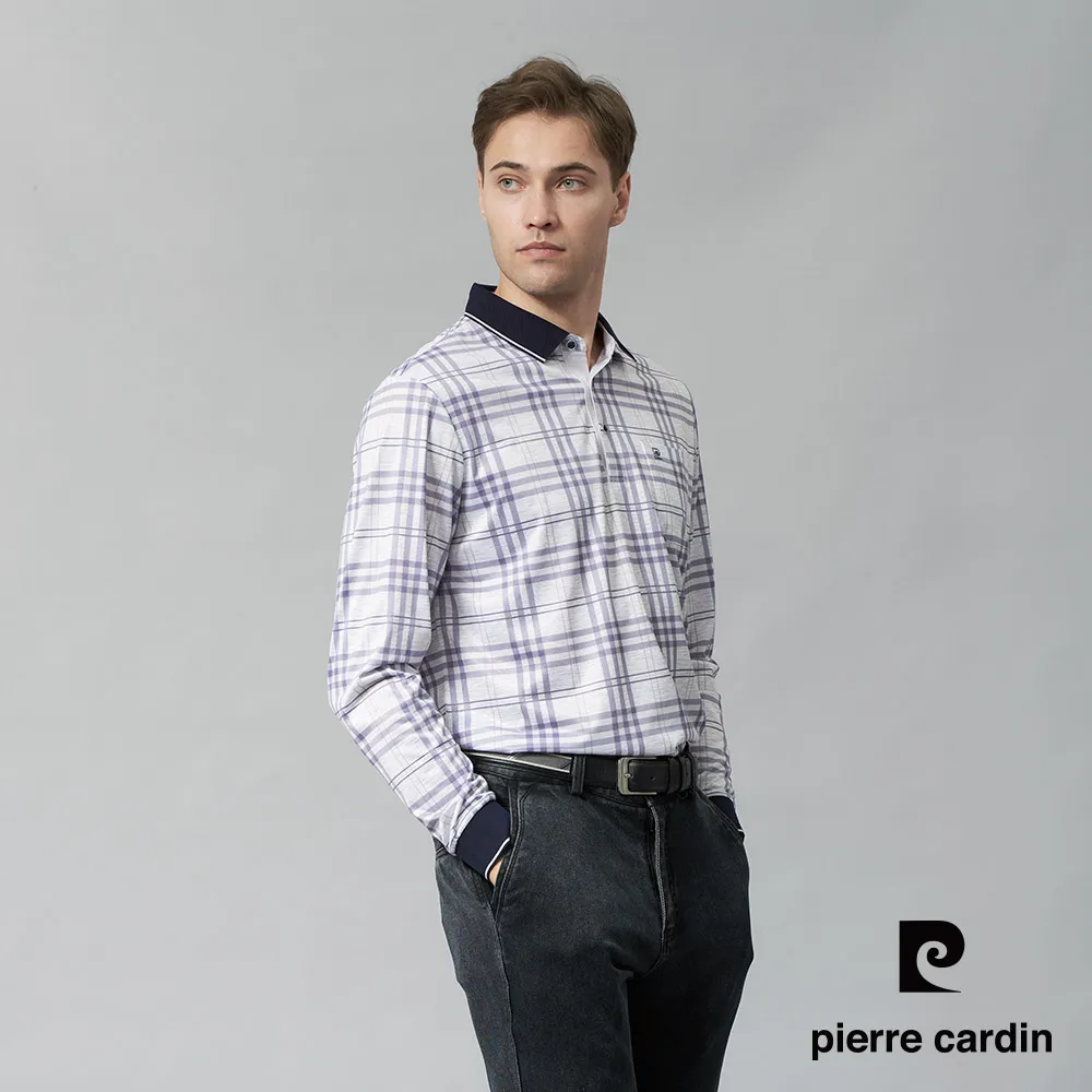 【pierre cardin 皮爾卡登】男裝 棉質混紡雙色PK大方格印花長袖POLO衫-粉紅色 (5245265-75) 歷史價格詳細信息