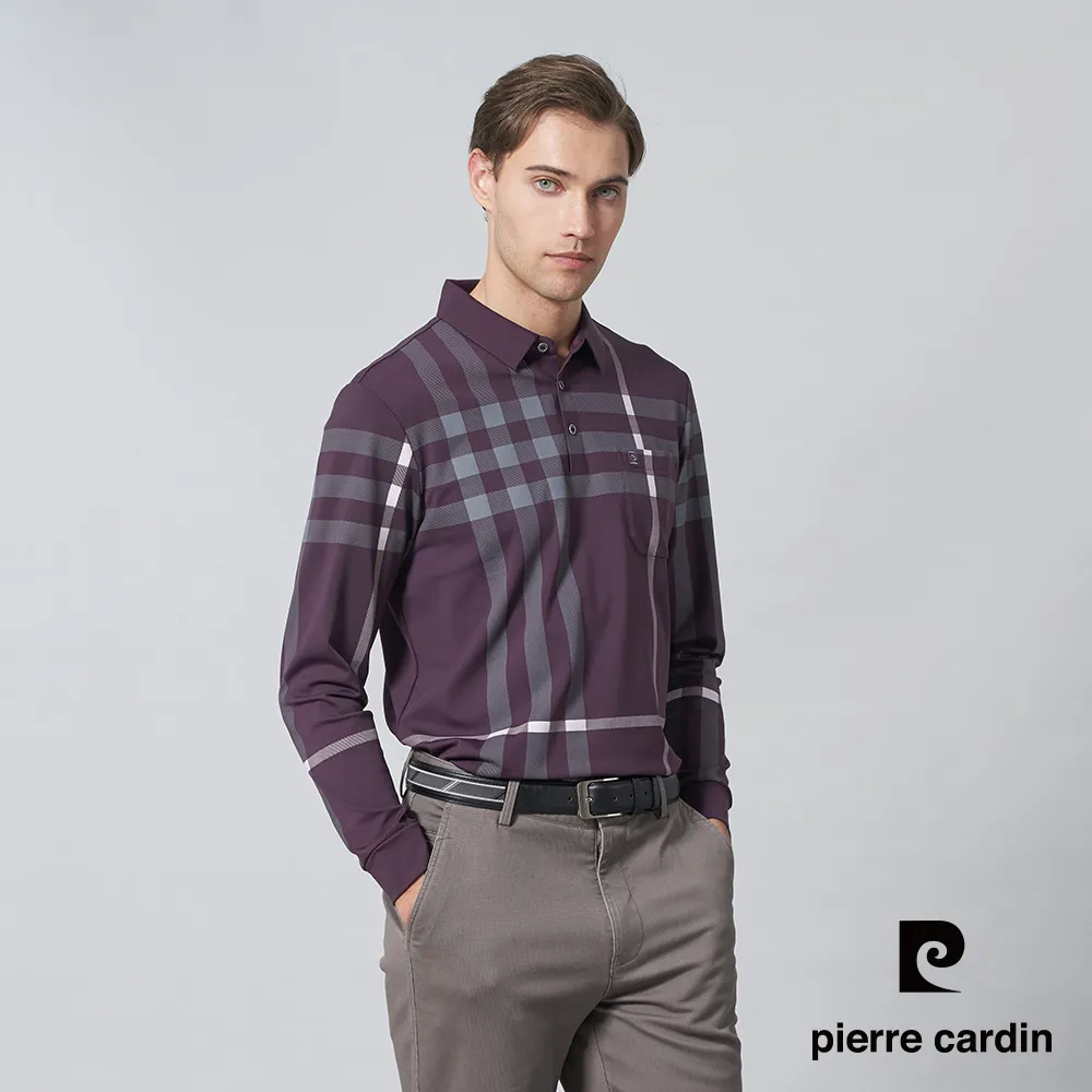 【pierre cardin 皮爾卡登】 男裝格紋印花短袖POLO衫-淺灰色 (5217255-95) 歷史價格詳細信息