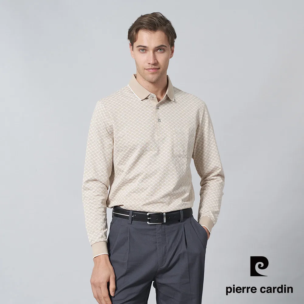 【pierre cardin皮爾卡登】男裝 雙色PK葉片印花長袖POLO衫-淺紫紅 (5235290-76) 歷史價格詳細信息