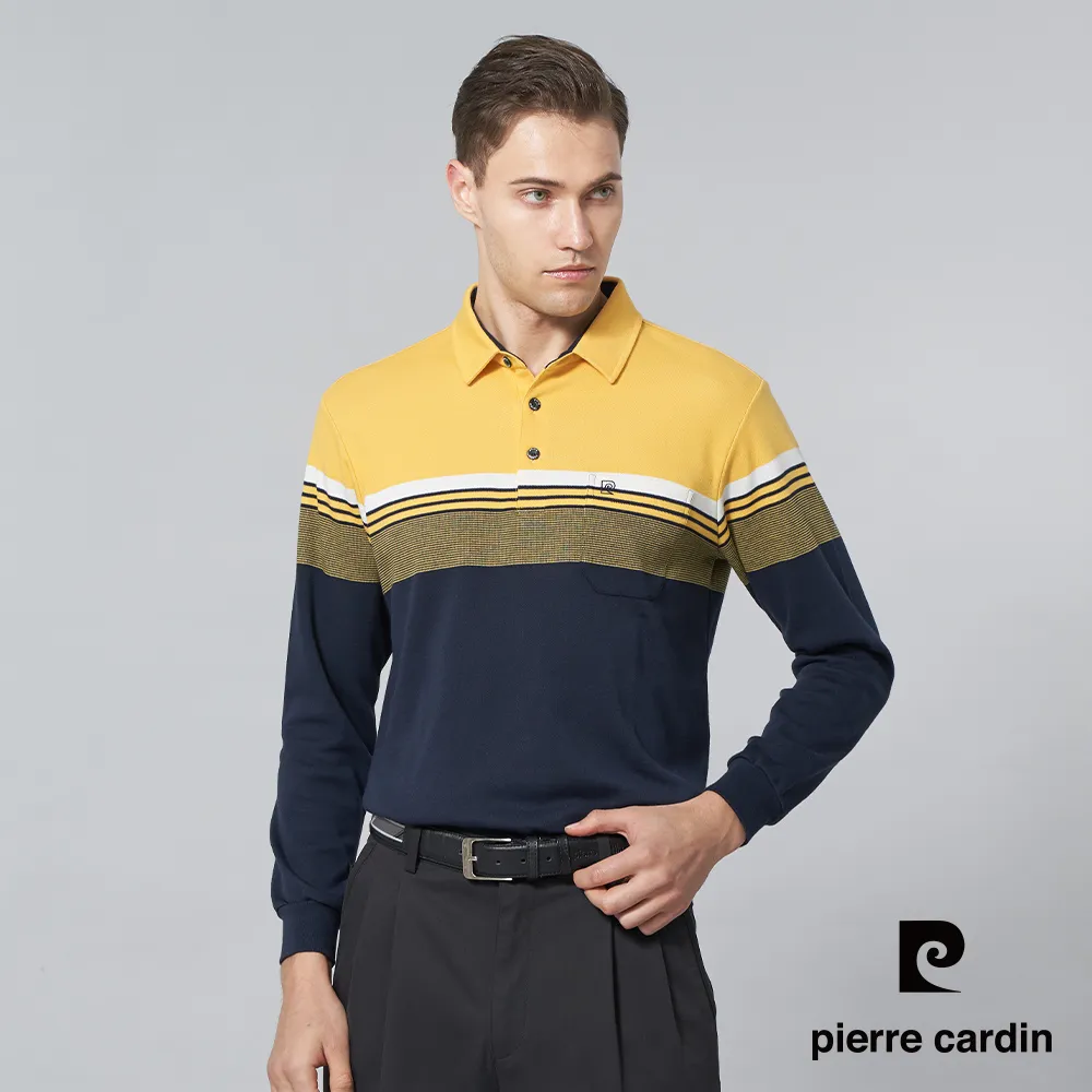 【pierre cardin 皮爾卡登】 男裝定位條紋長袖polo衫-灰 (5205203-95) 歷史價格詳細信息