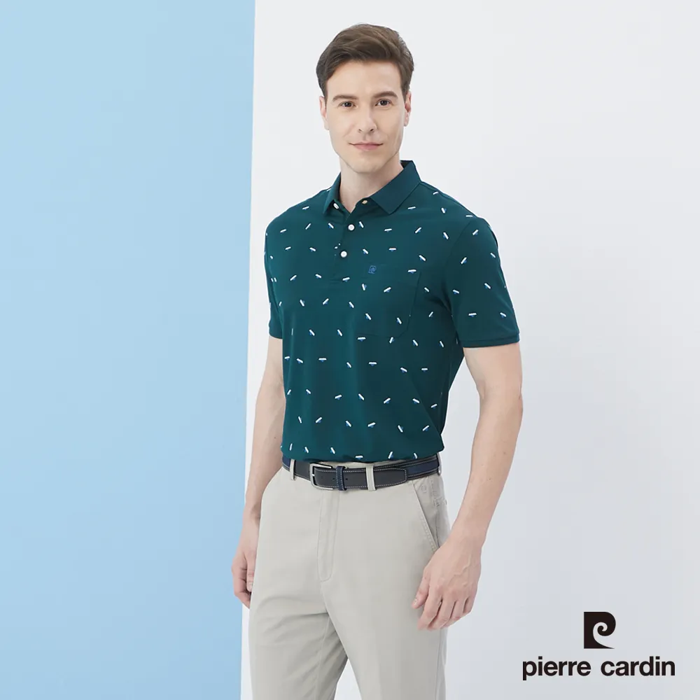 【pierre cardin 皮爾卡登】 男裝網眼印大定位格短袖POLO衫-藍色 (5217272-37) 歷史價格詳細信息