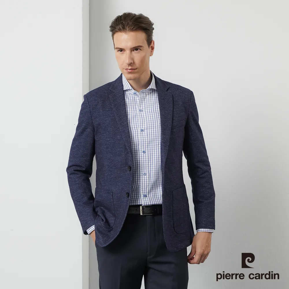 【pierre cardin 皮爾卡登】男裝 混紡羊毛定位線條緹花圓領針織毛衣-灰色 (5245473-96) 歷史價格詳細信息