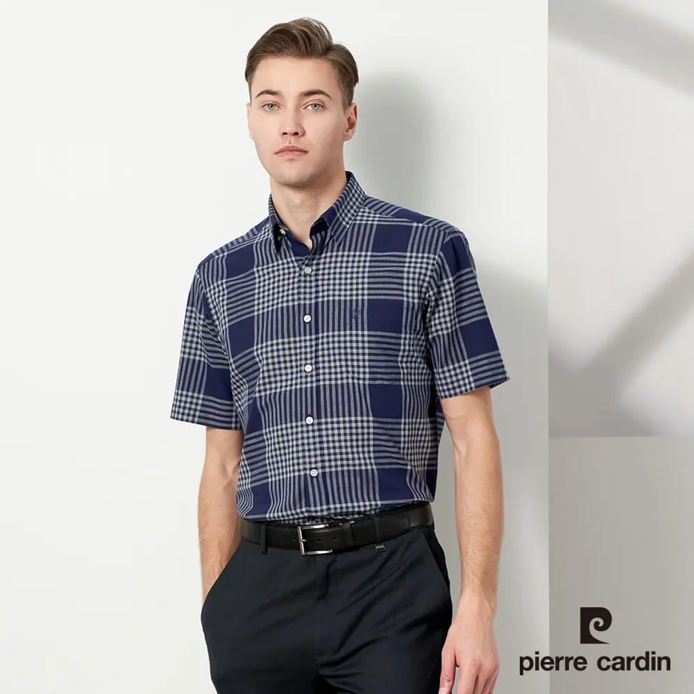 【pierre cardin 皮爾卡登】男款 純棉格紋短袖襯衫-紅色 (5237169-75) 歷史價格詳細信息