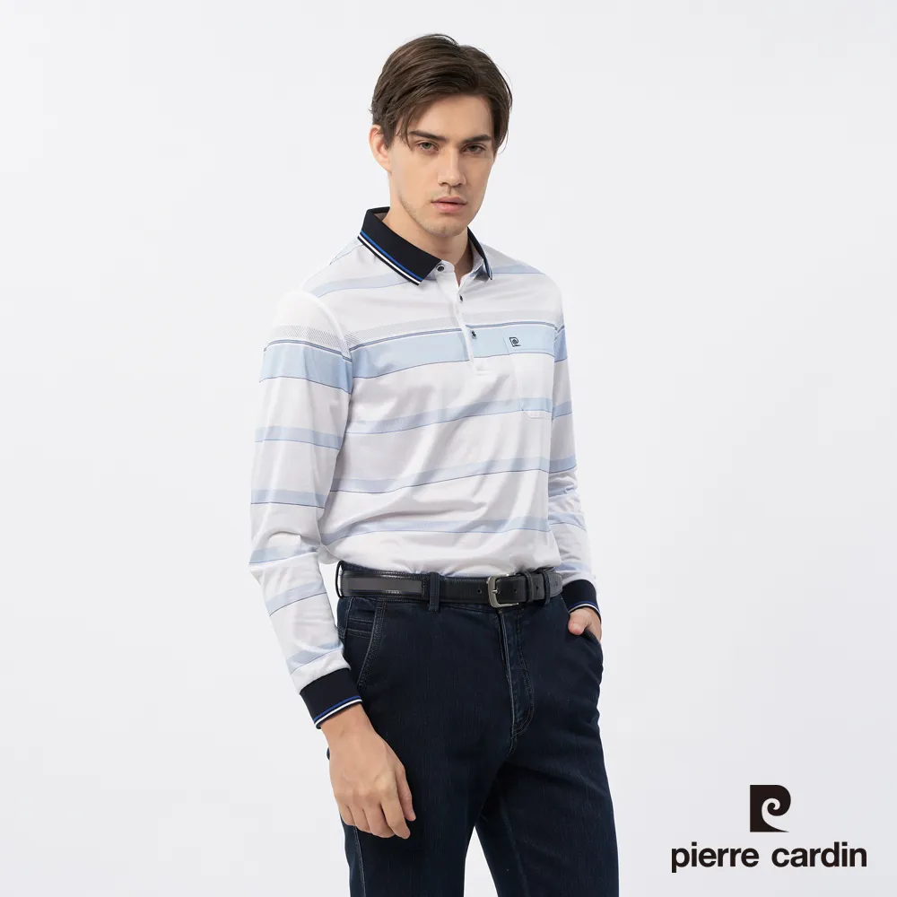 【pierre cardin 皮爾卡登】 男裝定位橫條短袖POLO衫-水藍色 (5217260-35) 歷史價格詳細信息