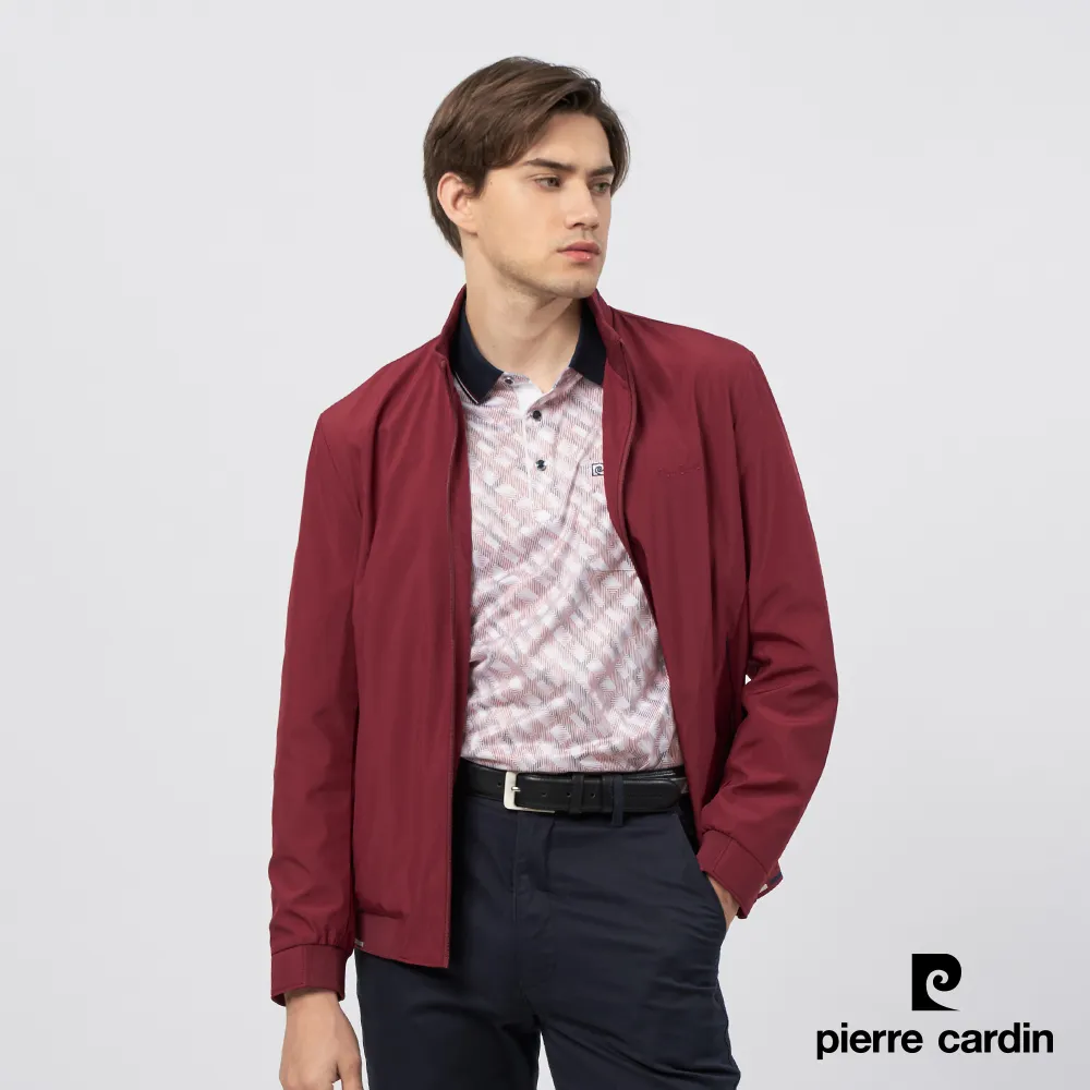 【pierre cardin皮爾卡登】男裝 休閒立領暗格紋薄夾克外套-橄欖綠 (5235664-47) 歷史價格詳細信息