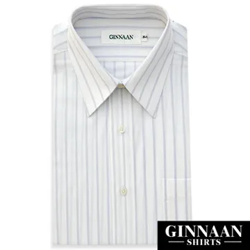 【GINNAAN 】奢華優質選短袖灰襯衫(藍條領) 歷史價格詳細信息