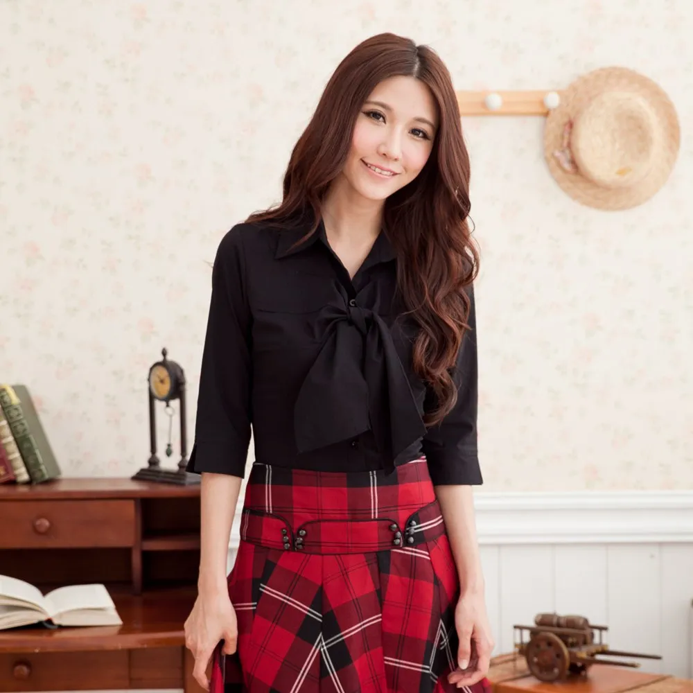 【EE-LADY】素面荷葉粉V領七分袖襯衫 歷史價格詳細信息