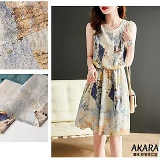 AKARA 洋裝 牛仔 女裝 中大碼 牛仔淺藍涼感刷色吊帶短裙 歷史價格詳細信息