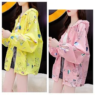 AKARA 防曬 涼感 大碼 女裝 冰絲 外套 清爽熊素描薄外套 L-5XL 歷史價格詳細信息