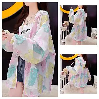 AKARA 防曬 涼感 大碼 女裝 冰絲 外套 清爽熊素描薄外套 L-5XL 歷史價格詳細信息