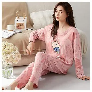 SCL促銷 熊布丁 秋冬睡衣 長袖褲 中大尺碼 居家睡衣長袖褲套裝 23614 歷史價格詳細信息