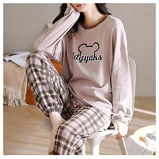 SCL促銷 米格紋 秋冬睡衣 長袖褲 中大尺碼 居家睡衣長袖褲套裝 25166 歷史價格詳細信息