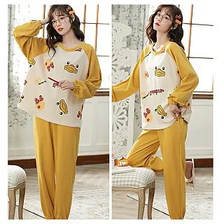 SCL促銷 鴨鴨款 秋冬睡衣 長袖褲 中大尺碼 居家睡衣長袖褲套裝 歷史價格詳細信息