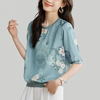 AKARA WM 梭織120g雪紡紗高質感半袖歐洲風上衣 歷史價格詳細信息