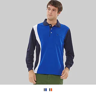 【男人幫】WW2913-時尚領子配色純棉長袖素面POLO衫 歷史價格詳細信息