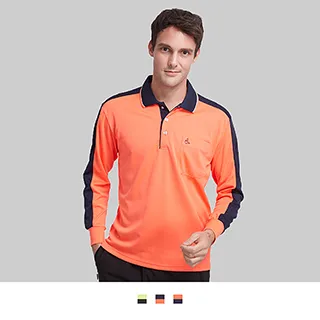 【男人幫】WW2915-時尚拼接配色快乾棉長袖素面POLO衫 歷史價格詳細信息