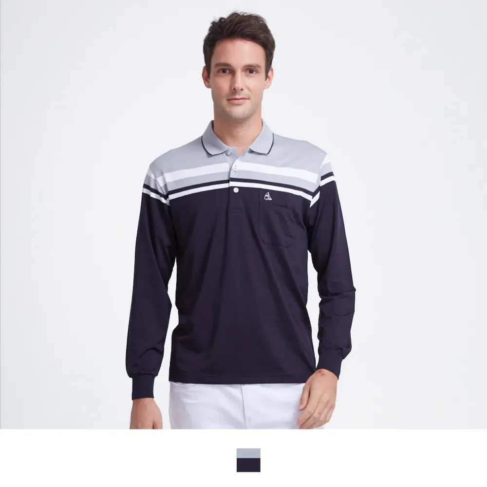 【男人幫】WW2964-領子時尚配色吸濕排汗長袖素面POLO衫 歷史價格詳細信息