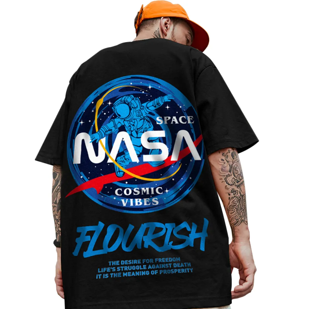 NASA白色重磅潮牌短袖t恤男士夏季寬松上衣設計感小眾情侶裝體恤 歷史價格詳細信息