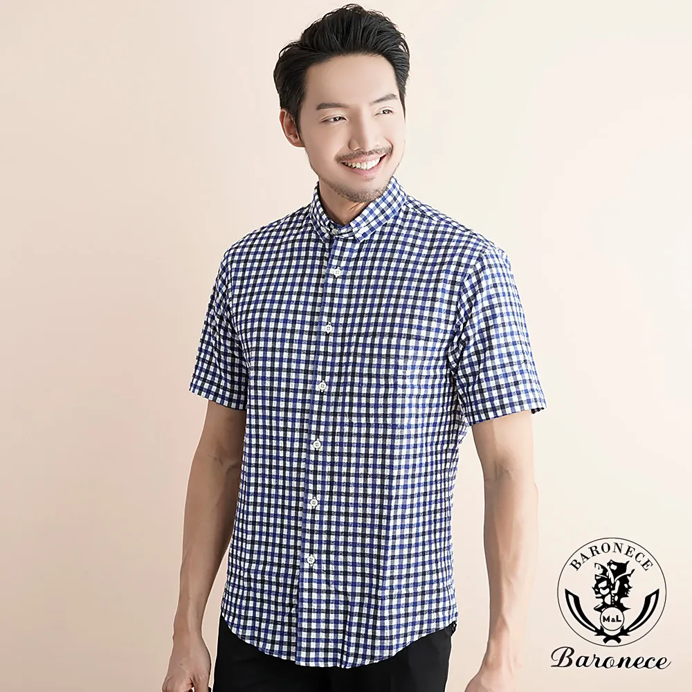 【BARONECE】經典格紋羊毛打摺西褲_灰色(67105-05) 歷史價格詳細信息