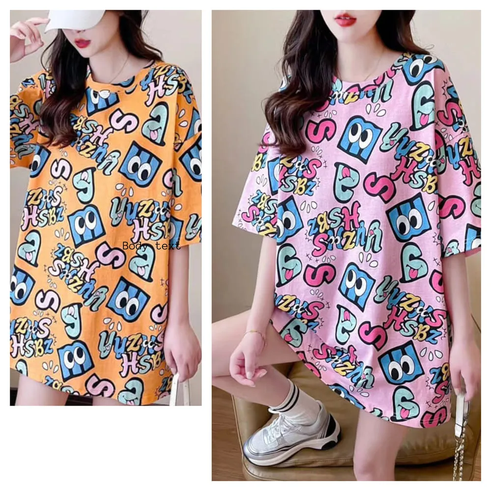 買1送1 兩件組 韓風時尚塗鴉字母大尺碼寬鬆五分袖上衣 (中大尺碼 大學Ｔ 上衣 五分袖) 歷史價格詳細信息