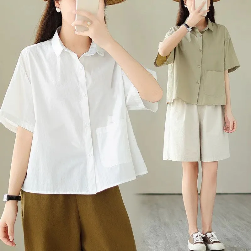 AKARA 抗暑棉麻質感透氣布料五分短袖襯衫(冰絲 涼感 防曬 中大尺碼) 歷史價格詳細信息