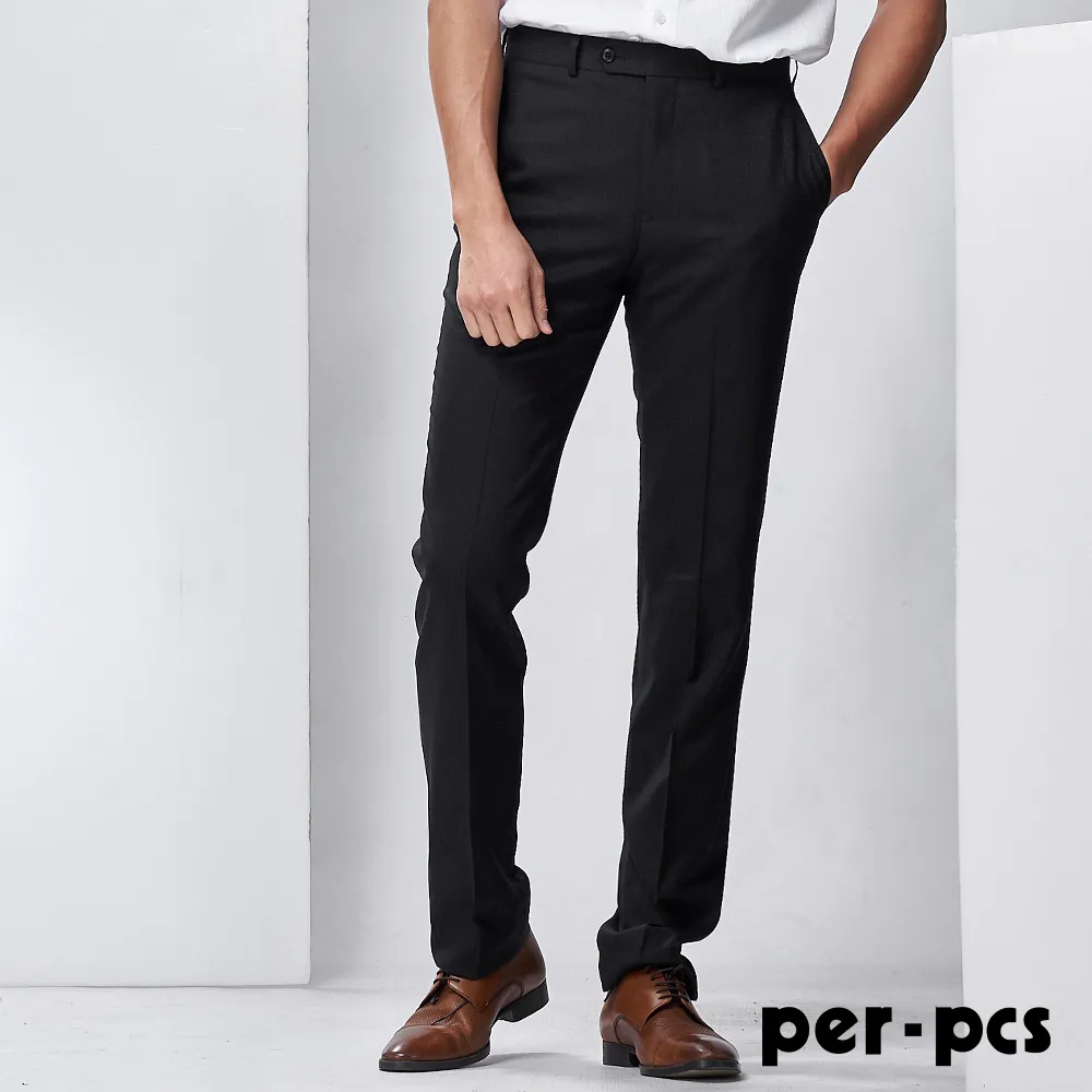 【per-pcs】簡單時尚素面合身西褲_黑(815115) 歷史價格詳細信息