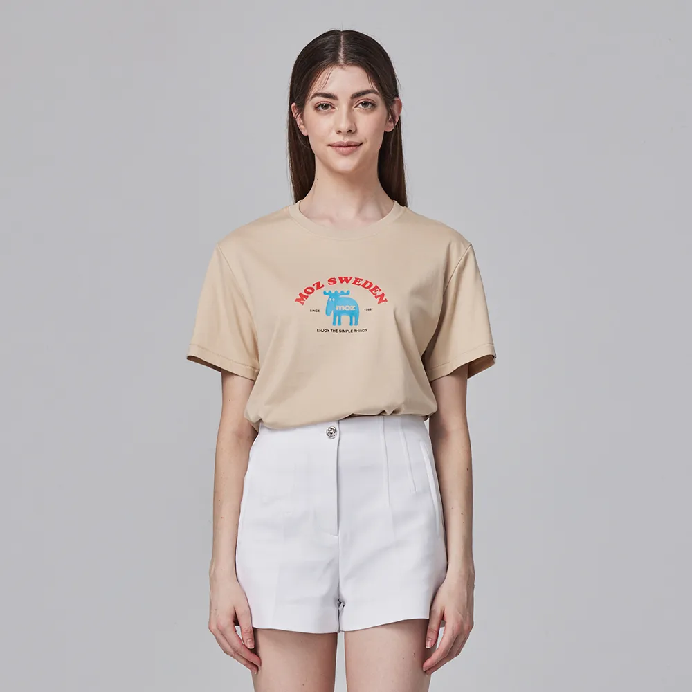 moz瑞典 美式休閒駝鹿 舒適柔棉 100%純棉短T-伯爵奶茶(亞洲版)男款 歷史價格詳細信息