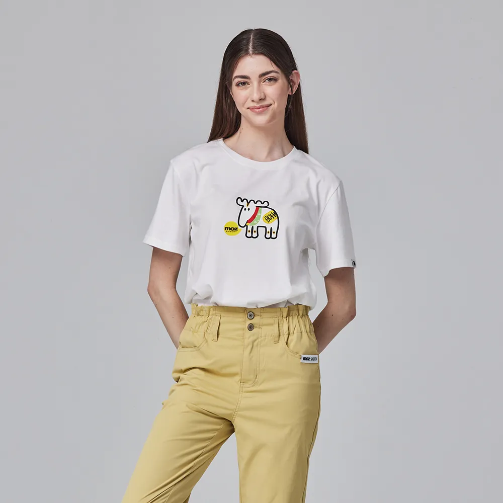 moz瑞典 招財駝鹿 舒適柔棉 100%純棉短T-萬年黑(亞洲版)女款 歷史價格詳細信息