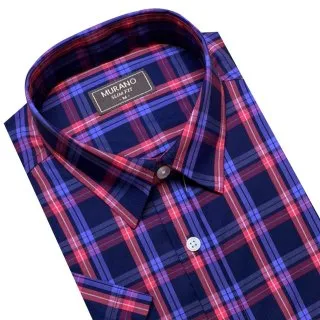 [MURANO]深藍細格紋短袖襯衫-深藍細格 歷史價格詳細信息