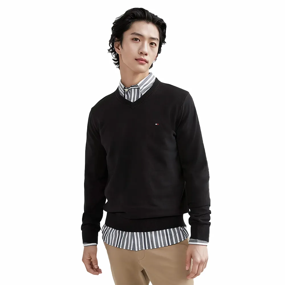 TOMMY 熱銷V領Logo針織毛衣-墨綠色 歷史價格詳細信息