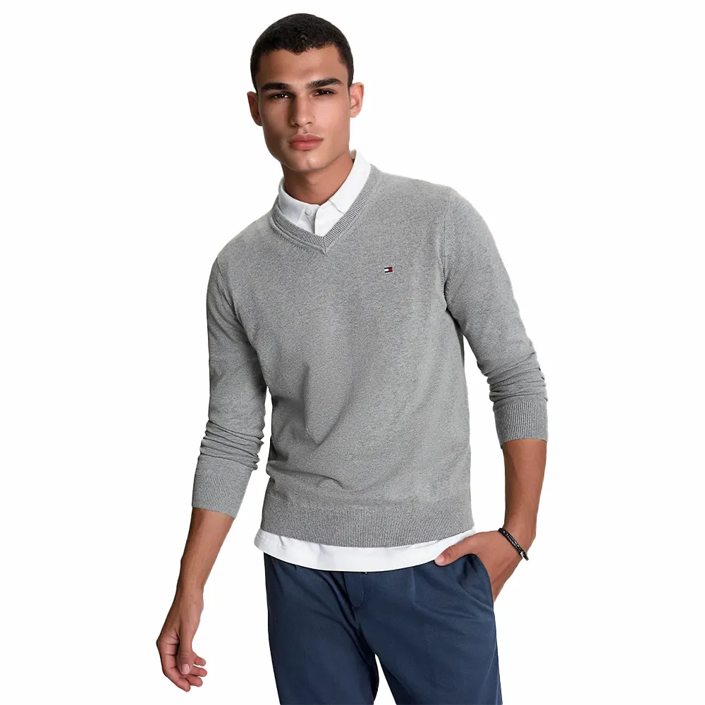 TOMMY 熱銷V領Logo針織毛衣-墨綠色 歷史價格詳細信息