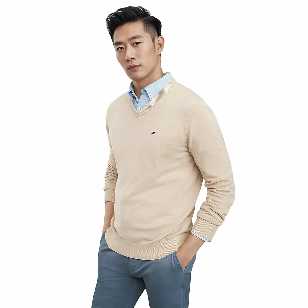 TOMMY 熱銷V領Logo針織毛衣-墨綠色 歷史價格詳細信息