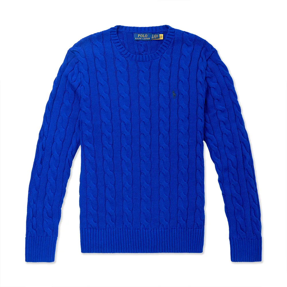 Polo Ralph Lauren RL 熱銷圓領刺繡小馬純棉麻花針織毛衣-燕麥色 歷史價格詳細信息