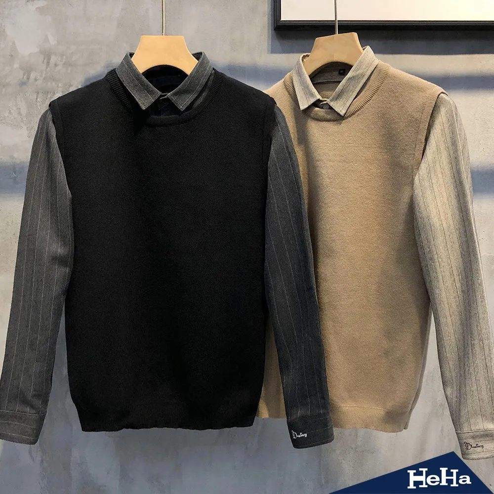 【HeHa】條紋圓領針織毛上衣 兩色 歷史價格詳細信息