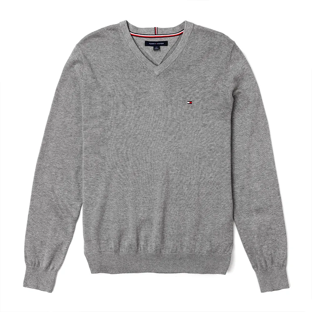 TOMMY 熱銷V領Logo針織毛衣-墨綠色 歷史價格詳細信息