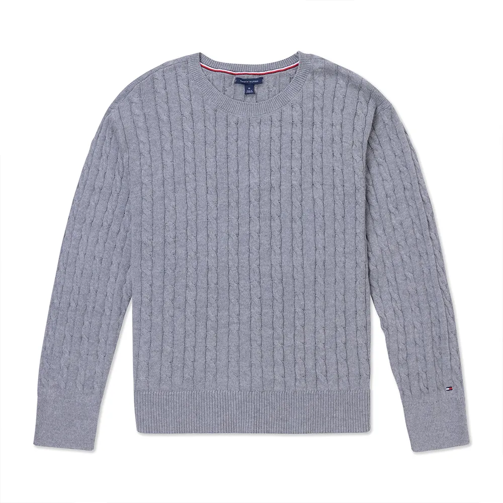 TOMMY 熱銷圓領刺繡小LOGO麻花針織毛衣-深藍色 歷史價格詳細信息