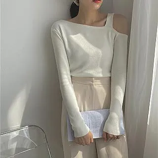 領設感長袖針織衫打底衫上衣女短款流行女裝休閒服飾女性服裝．F 歷史價格詳細信息