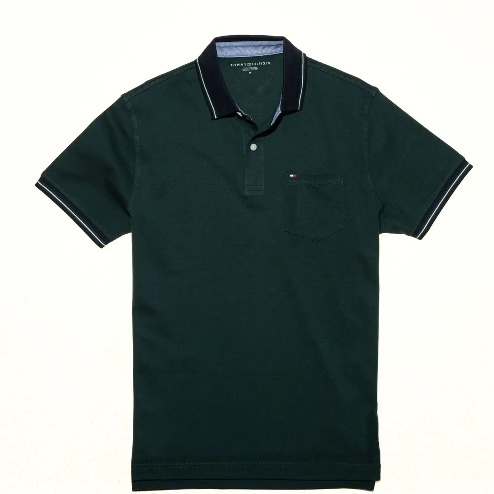 Tommy 小LOGO紅白滾邊口袋設計棉短POLO衫 深藍TH-78JA741410 歷史價格詳細信息