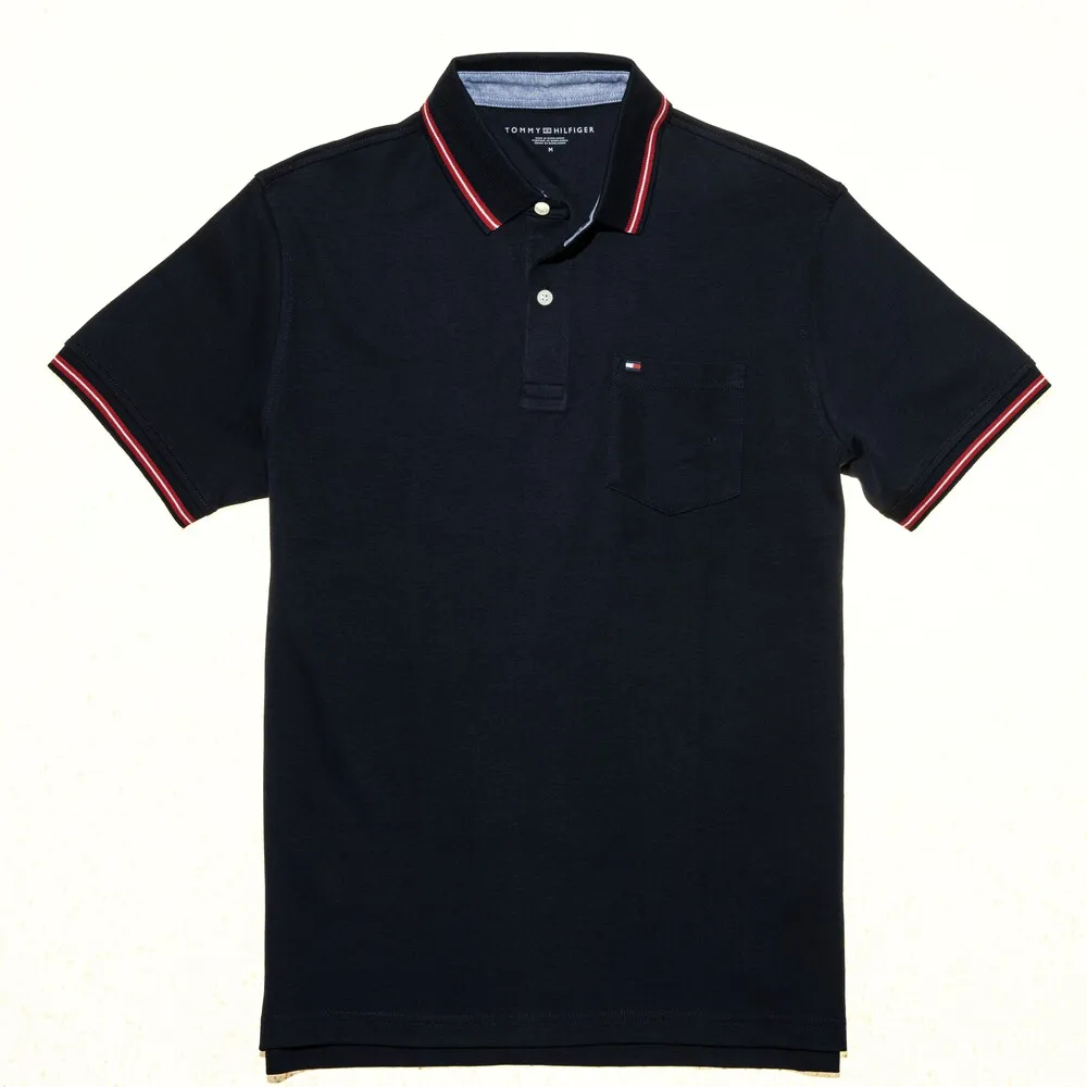 Tommy 小LOGO紅白滾邊口袋設計棉短POLO衫 深藍TH-78JA741410 價格比較,價格查詢,歷史價格詳細信息