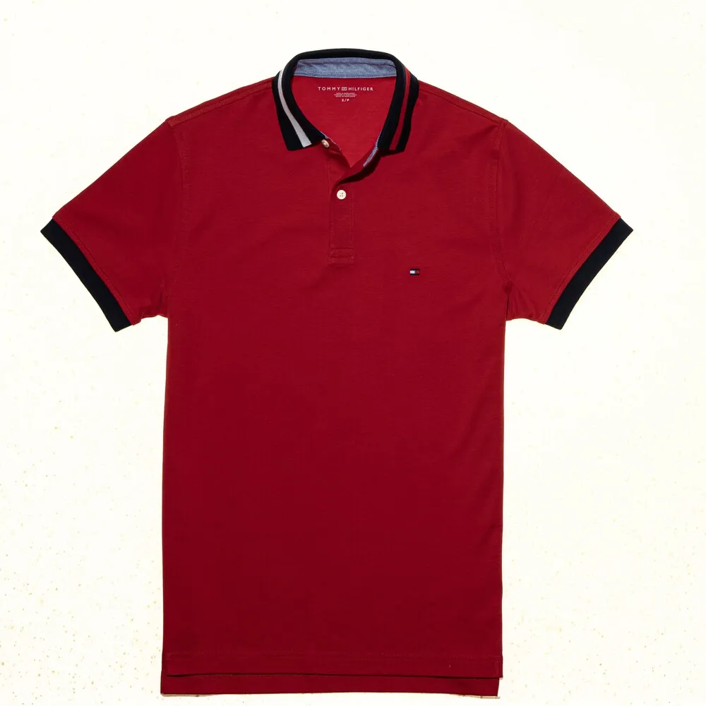 Tommy 小LOGO紅白滾邊口袋設計棉短POLO衫 深藍TH-78JA741410 歷史價格詳細信息