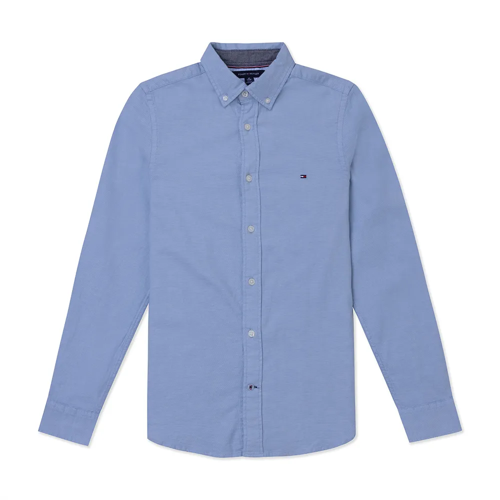TOMMY 熱銷刺繡Logo長袖襯衫-藍白格紋色 歷史價格詳細信息