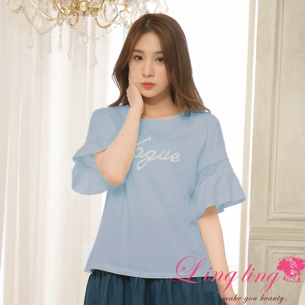 lingling中大尺碼 A4213-01俏皮可愛圓領小汽車貼布短袖T上衣(可愛藍) 歷史價格詳細信息