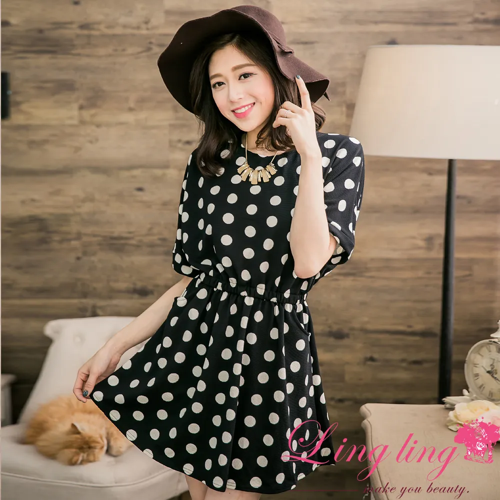 【lingling】條紋點點領口蝶結襯衫短袖上衣PA3719-共三色可選(女裝/上衣/襯衫/女上衣) 歷史價格詳細信息