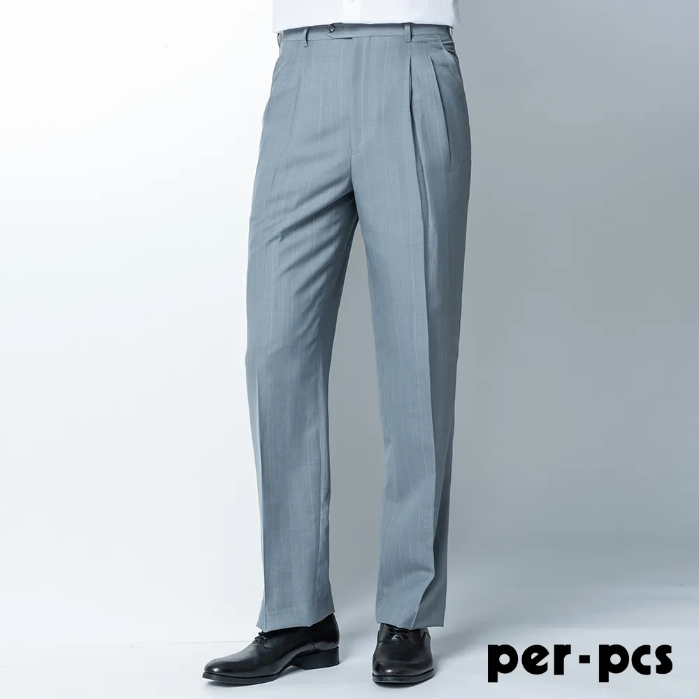 【per-pcs】時尚紳士打摺西褲_灰(82252) 歷史價格詳細信息