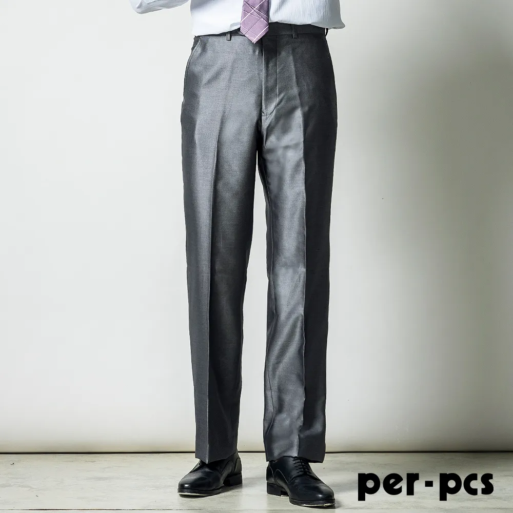 【per-pcs】商務品味舒適合身平面西褲_灰色(817109) 歷史價格詳細信息