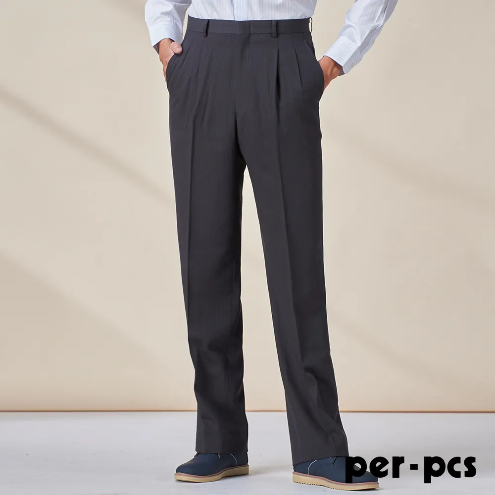 【per-pcs】簡約品格時尚打摺西褲_黑(802227) 歷史價格詳細信息