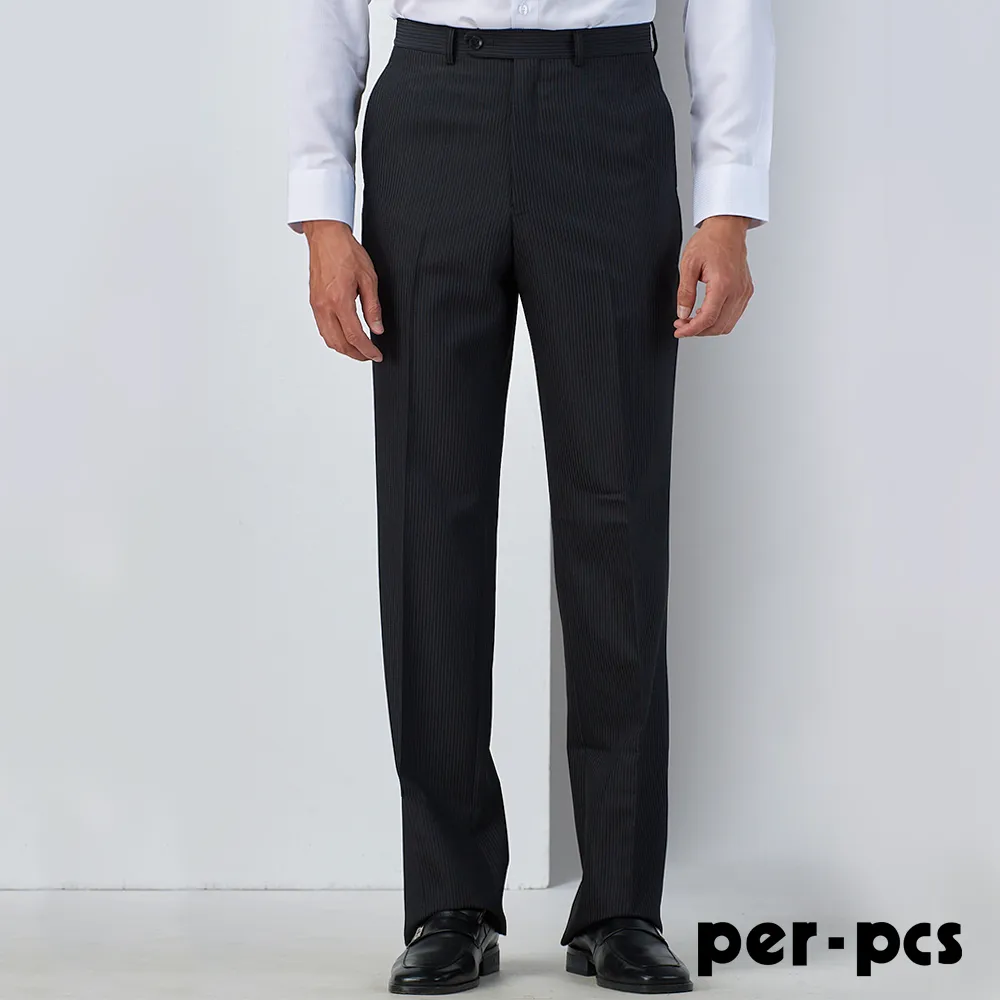 【per-pcs】菁英紳士時尚打摺西褲_條紋灰綠(82278) 歷史價格詳細信息